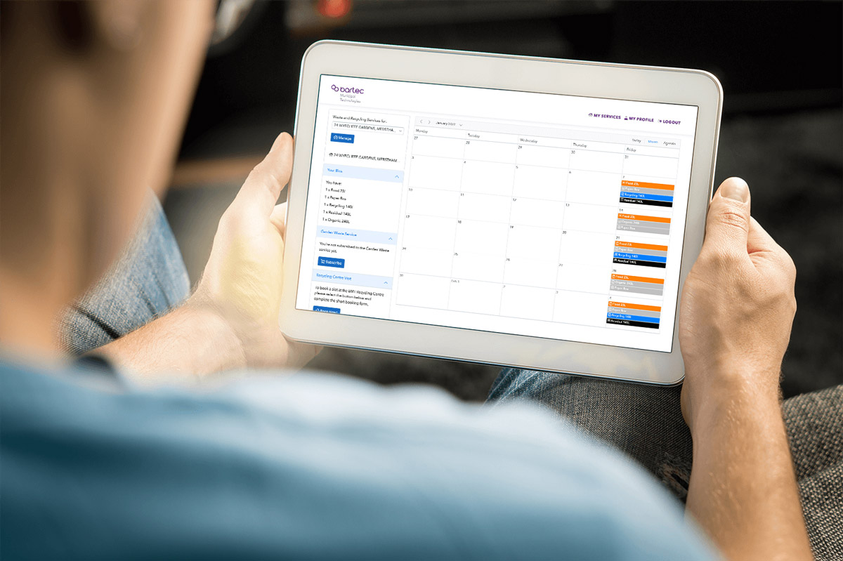 man using waste management software